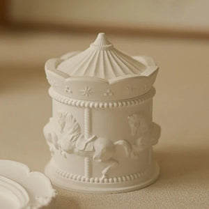 Christmas Scented Candle Set Carousel Sculpture Gypsum Aromatherapy Candles