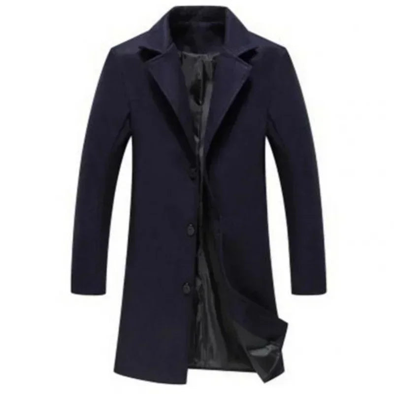 Single Breasted Lapel Long Coat Jacket