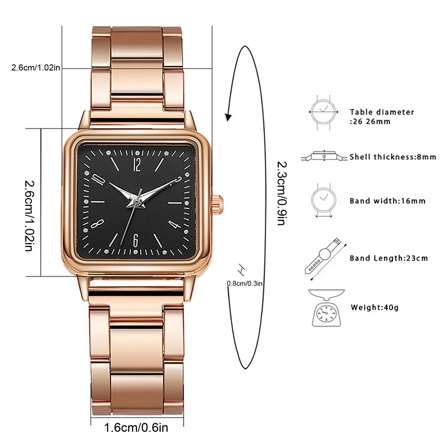 Business Quartz Watch Women Rose Gold Simple Fashion Casual Brand Wristwatch