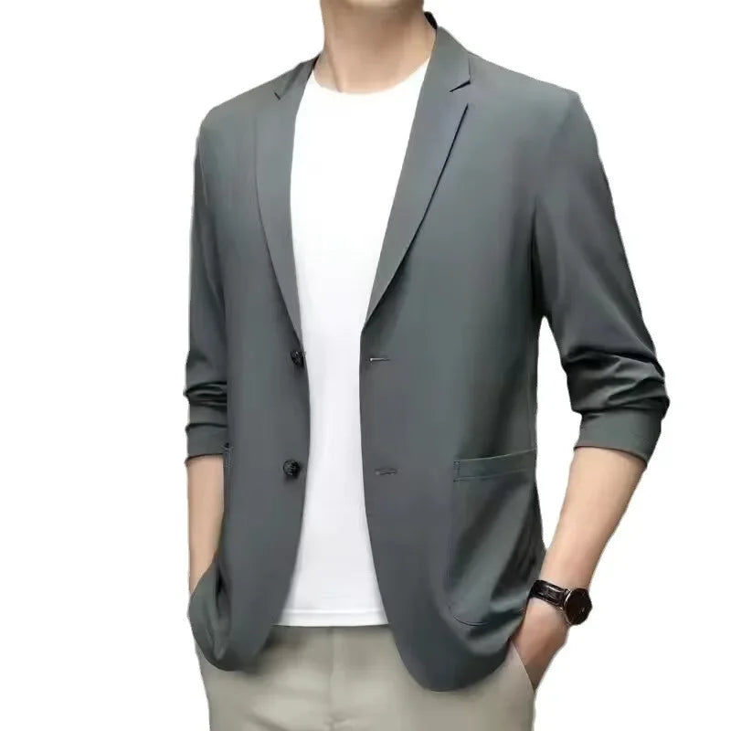 Men's Western-style Solid Color Suit Top Casual Business Wear