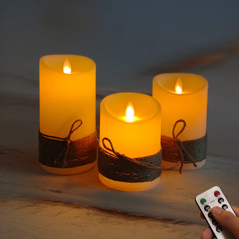 3pcs/Set Dancing Flame Remote Led Candles