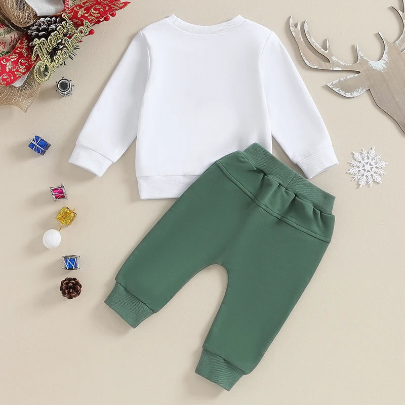 3Pcs Baby Thanksgiving Outfits Turkey Print Long Sleeve Top Pants Hat Set Infant Fall Clothes for Boys Girls