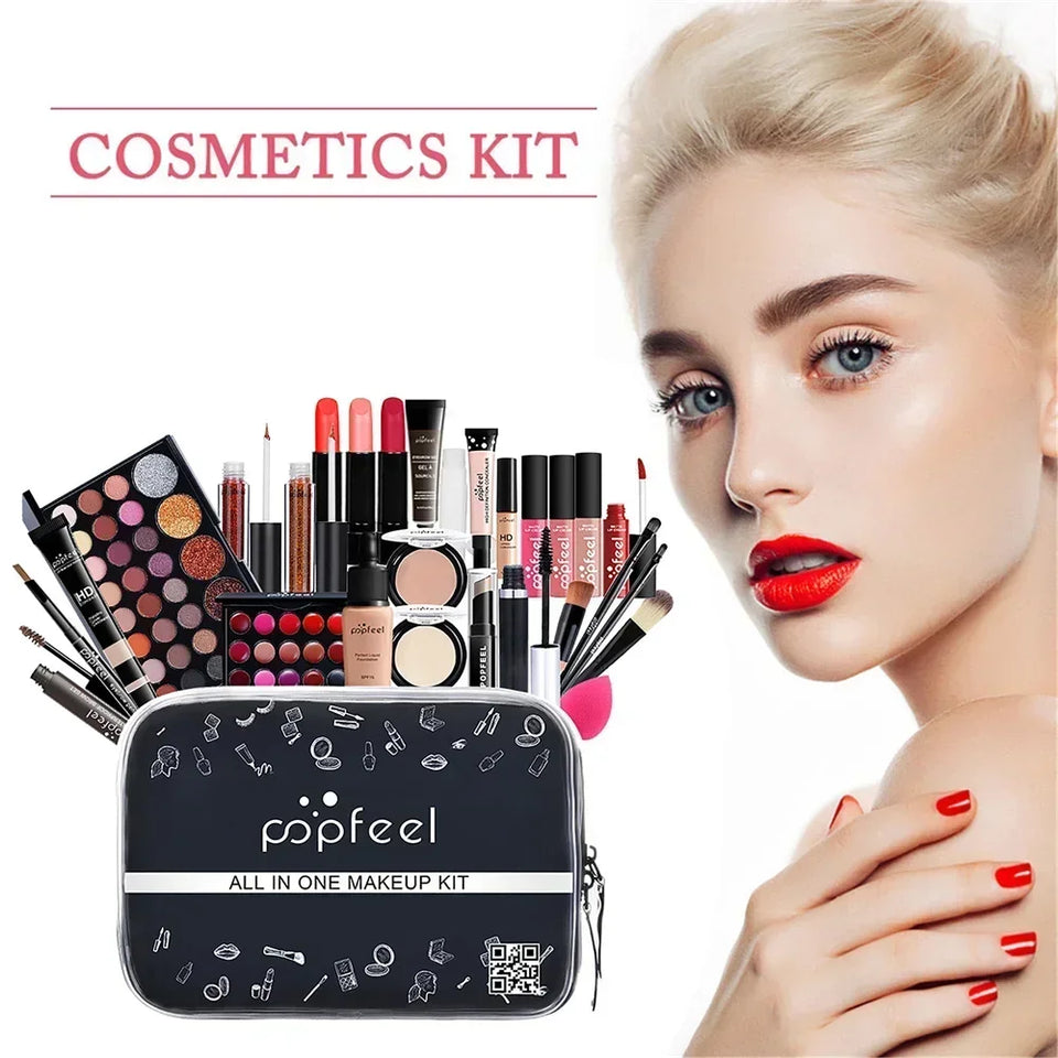 Makeup Set Box Professional Full Kit Glitter Eyeshadow Powder Blush Foundation