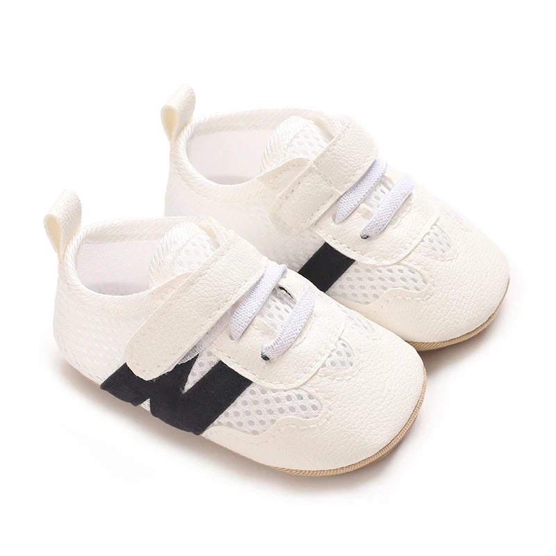 Newborn Baby Sneakers Letter Patchwork Baby Casual Shoes Anti-slip Hundred Toddler Baby Boys Girls Shoes 0-18 Months