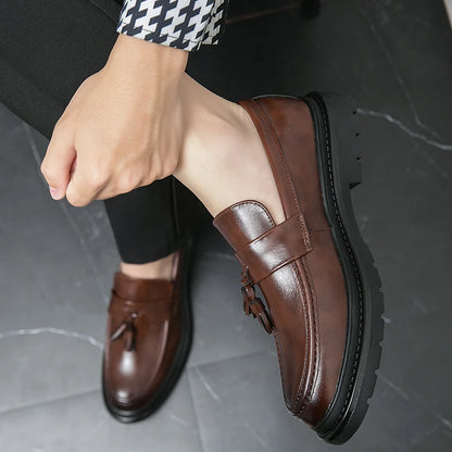 Leather Shoes Soft Anti-slip Driving Shoes Man Moccasins Social Flat Dress Formal Shoes men