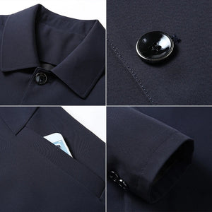 High-quality Middle-aged Men's Jacket Loose Casual Spring and Autumn Clothing Middle-aged Dad Coat Single-row Button Jacket