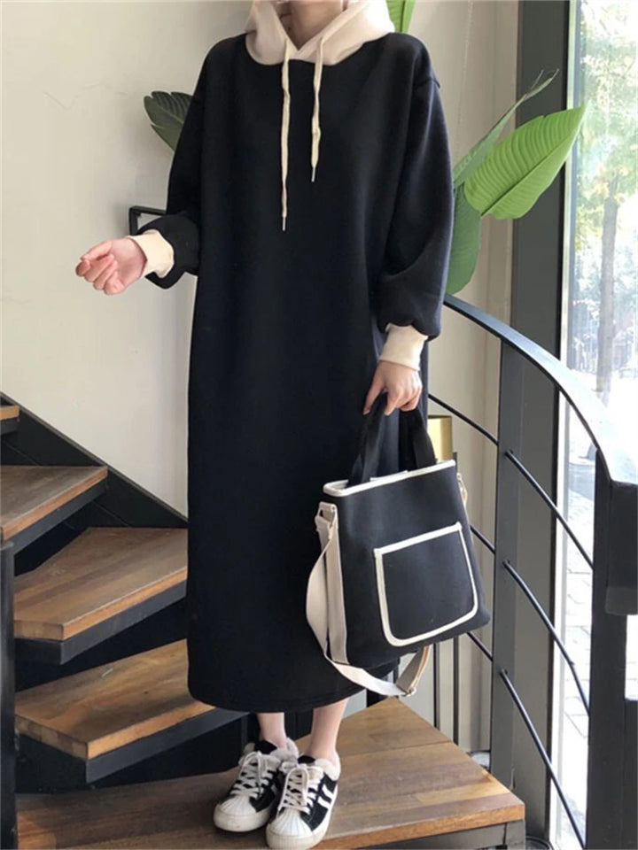 Women Dress Sweater Women Dress Thick Winter Fall Long Sleeve Knitted Dresses