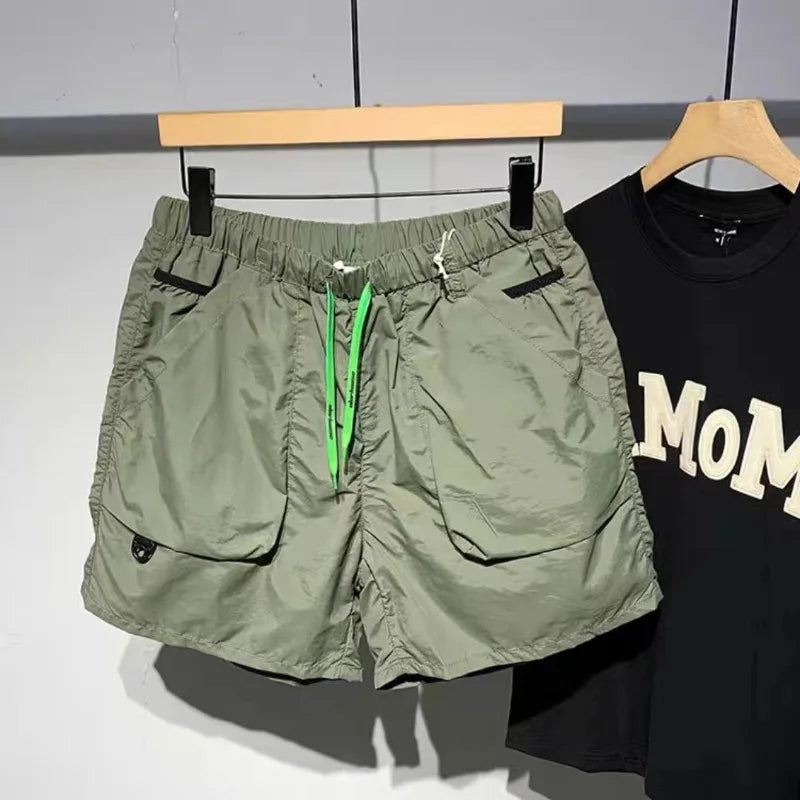 Men Cargo Multi Pocket Shorts Outdoor Loose Casual Cargo Elastic Waist Beach Short