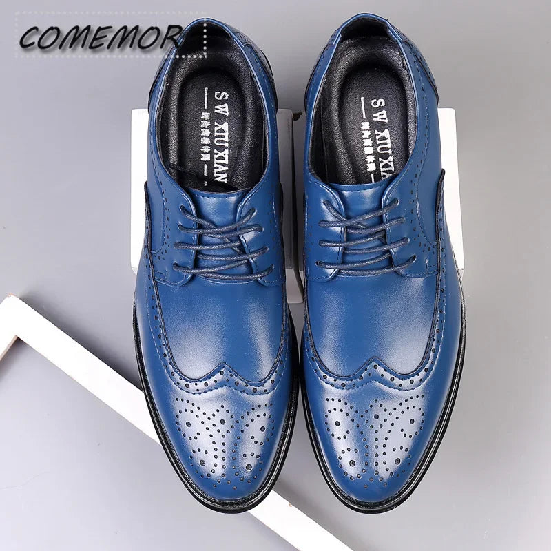 Leather Brogue Dress Shoes Classic Business Formal Wedding Shoes Man Non-slip Spring Autumn new