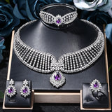 4-Piece Jewelry Set Angel Design Bride Necklace Earring Set AAA Cubic Zirconia Women's Wedding Accessories