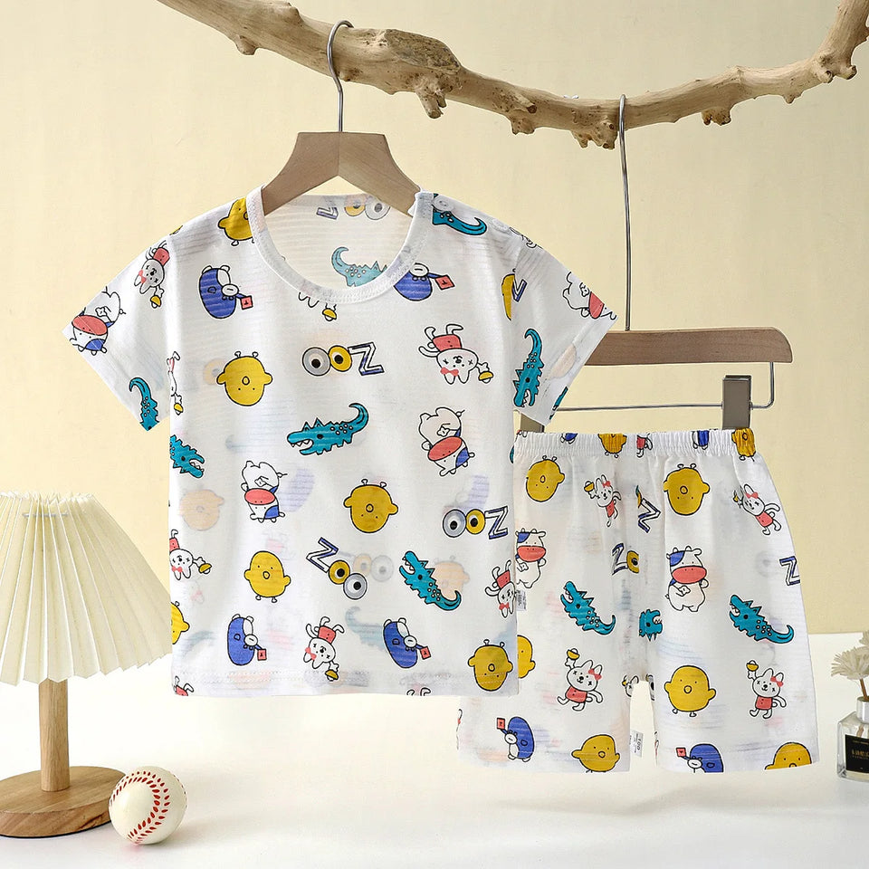 Children Home Clothing Pajamas Baby Underwear Set Thin Section Kids Clothes
