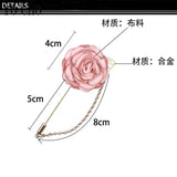 Wedding Corsage Men Brooch Pin Groomsmen Boutonniere Fabric Rose