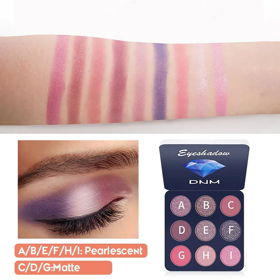 9 Colors Gliltter Eyeshadow Palette Matte Eye Shadow Pallete Shimmer Shine Nude Make Up