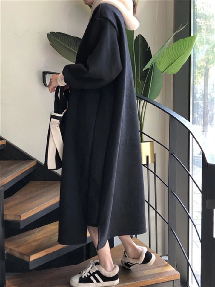 Women Dress Sweater Women Dress Thick Winter Fall Long Sleeve Knitted Dresses