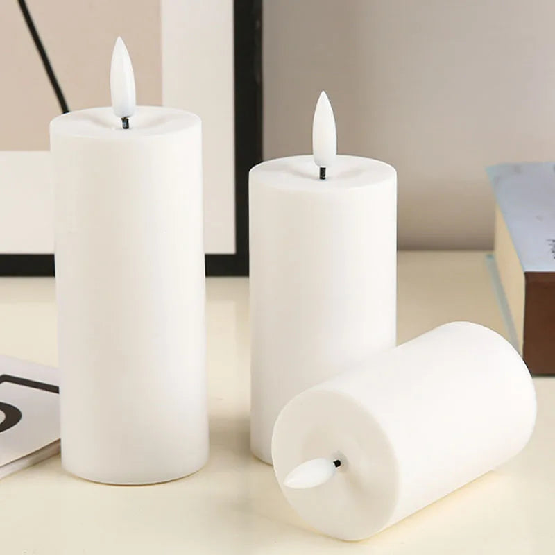 Outdoor flameless Candle Window Lamp & Remote Control Timer,Yellow LED Flickering Electric Pillar Candles