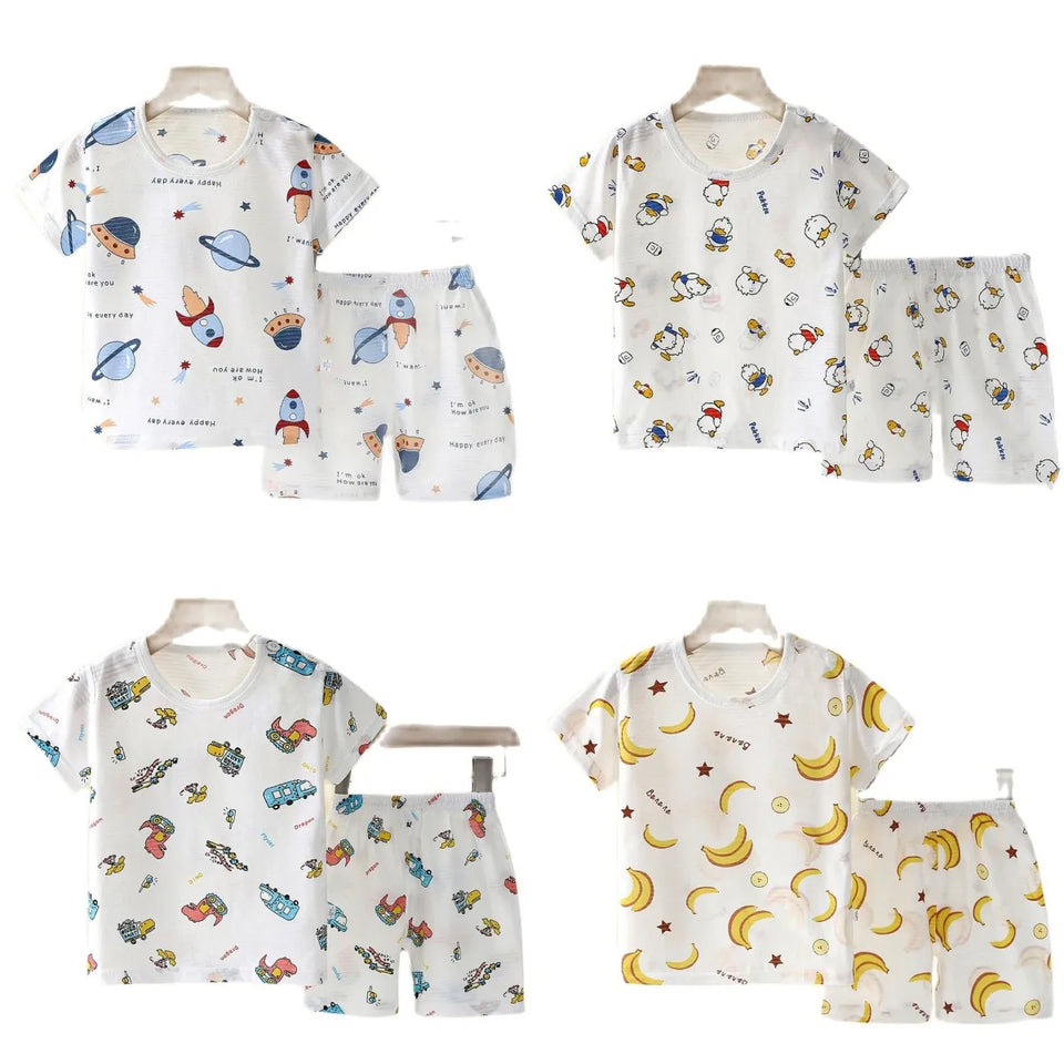Children Home Clothing Pajamas Baby Underwear Set Thin Section Kids Clothes