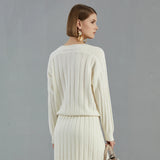 High Quality Luxury Women's Clothing 100% Cashmere V neck Pullover Knitted Hooded Sweater