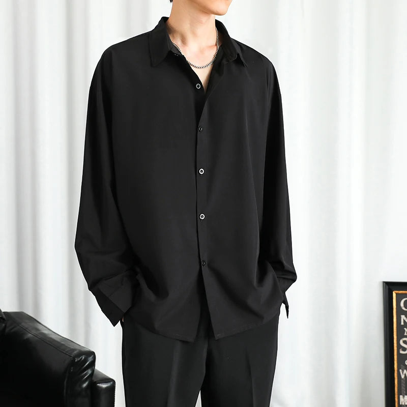 Shirt Men Solid  Long sleeved Shirt For Men Korean Fashion Shirts