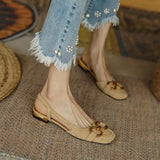 Women's Sandals Elegant Office Ladies Shoes and Sandals Women Casual Shoes Square Heel Sandals Slip on Woman Flats