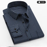Summer men's long-sleeved shirt spring and summer ice silk thin stripes business casual high-quality work clothes wear fashion