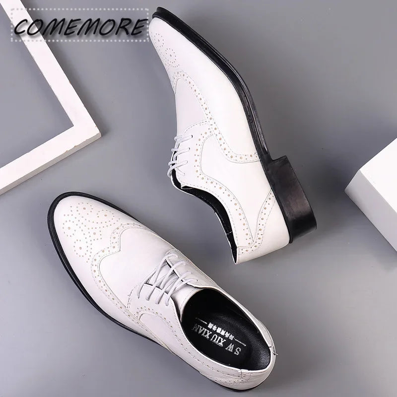 Leather Brogue Dress Shoes Classic Business Formal Wedding Shoes Man Non-slip Spring Autumn new