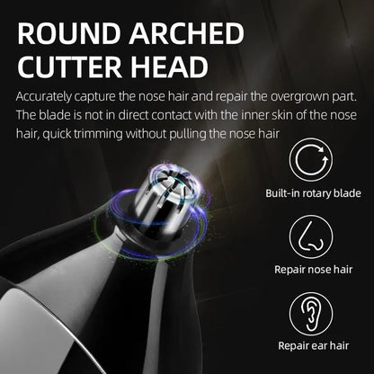 KEMEI KM-1407 Rechargeable Electric Nose Hair Clipper Multifunctional Men Hair Trimmer Professional Electric Shaver Beard Razor