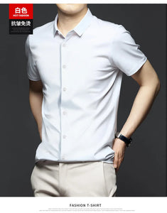 High end black men's shirt long sleeved Spring and Autumn 2024 new shirt jacket men's high-end feeling