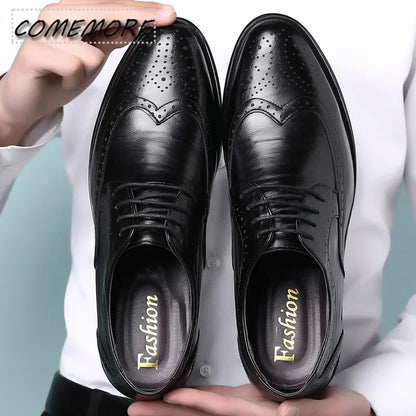 Leather Brogue Dress Shoes Classic Business Formal Wedding Shoes Man Non-slip Spring Autumn new