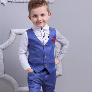 Korean Boy’s Gentlemen Suit Shirt Vest Trousers Three-piece Suit Boy Shirt Pants Suit 100-140cm Boy Children's Boy's Clothing