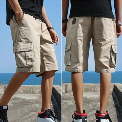 Summer Men Trend Cargo Shorts Pocket Sports Short Pants Streetwear Hip Hop Loose Straight Breeches Military Tactical Shorts