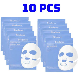 10Pcs Bio-Collagen Face Mask Firming Nourish Brightening Soft Gel Split Mask Shrink Pores Deep Hydrating Night Moisturized Masks