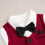 Gentleman Baby Boys bow tie Cotton Clothing Spring and Autumn Children One-Piece  long sleeves Jacket