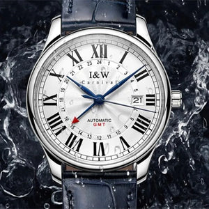 Relogio Masculino CARNIVAL Mechanical Business Watch for Men Brand Luxury GMT Automatic Wrist Watch Waterproof 2023 Reloj Hombre