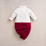 Gentleman Baby Boys bow tie Cotton Clothing Spring and Autumn Children One-Piece  long sleeves Jacket
