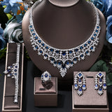 Luxury 4 Piece Bridal Zirconia Complete Jewelry Set for Ladies Party,