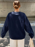 Casual Women's Sweatshirts Kawaii Bow Graphic Prints Pullover Comfortable Warm