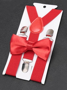 Kids Suspenders Bow Tie Set Boy Girl Retro Adjustable Suspenders Children Baby Braces