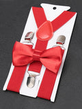 Kids Suspenders Bow Tie Set Boy Girl Retro Adjustable Suspenders Children Baby Braces