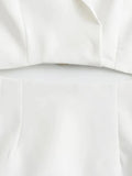 Women's Long Sleeve Hollow Out Suit Fashion Lapel Dress Split Design Mini Dress
