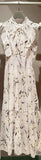 Kuzuwata Fresh Mid-length Print High Waist Robe New Gentle Literary Lace Up Pleated Slim Exquisite Mujer Japan New Elegant Dress
