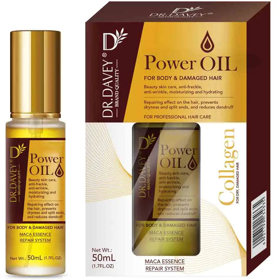 50ml Maca Power Moroccan Argan Oil for Hair Healing Cold Pressed Weightless Hair Serum for Rescue Frizzy and Damaged Locks