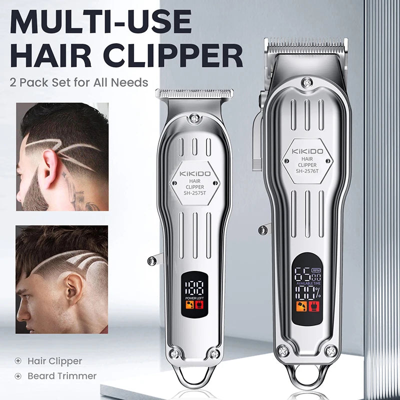 2 in 1 Full Metal Combo Kit Barber Hair Clipper For Men