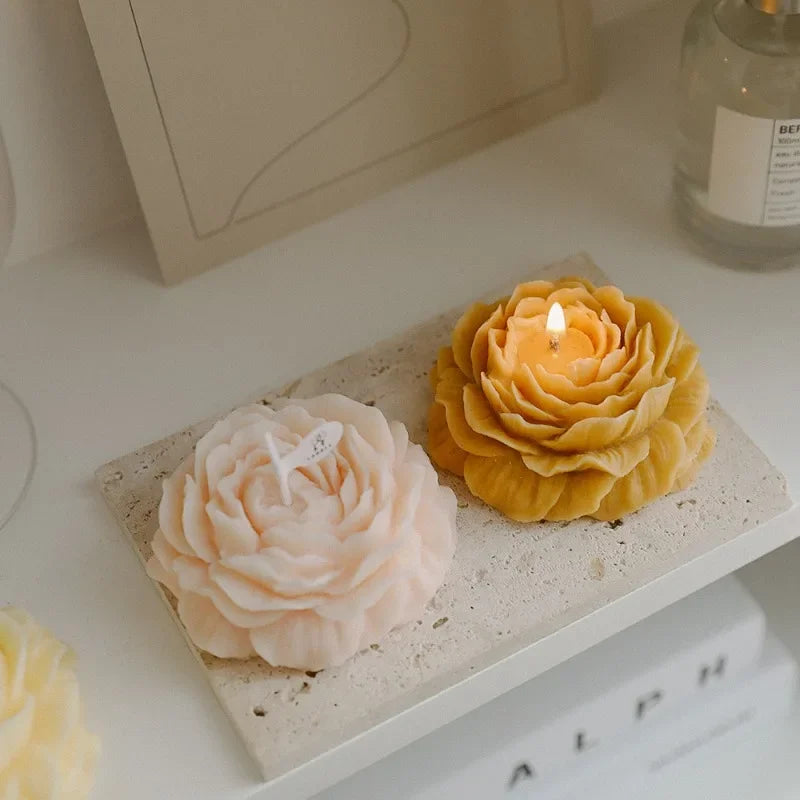 Peony Candle 3D Plant Aromatherapy  Candle Decoration Living Room Bedroom Minimally Decorated Flowers