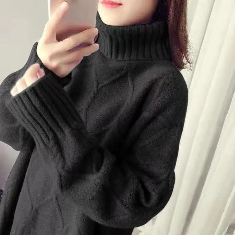 Autumn Winter New Fashion High Collar Long Sleeve Solid Sweaters Women's Clothing