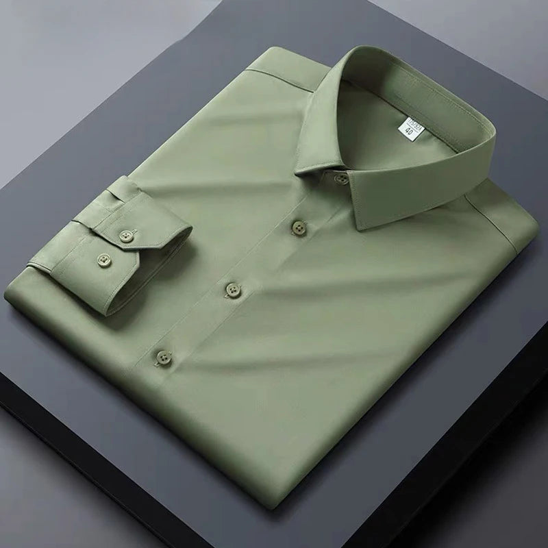 High end black men's shirt long sleeved Spring and Autumn 2024 new shirt jacket men's high-end feeling