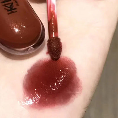 Double-Head Lip Gloss Glossy Moisturizing Lip Glaze Pearlescent Liquid Lipstick Non-Fading Non-Stick Cup Cameo Brown Makeup