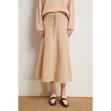 Autumn Winter 100% Cashmere Sweater Luxury Women's  Pullover Skirt Two Pieces Set