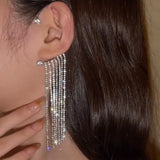 Hanging Earrings Retro Long Tassel Earrings feminine temperament  Coconut Rhinestone S925 Silver Needle 2023 NEW Fashion Jewelry