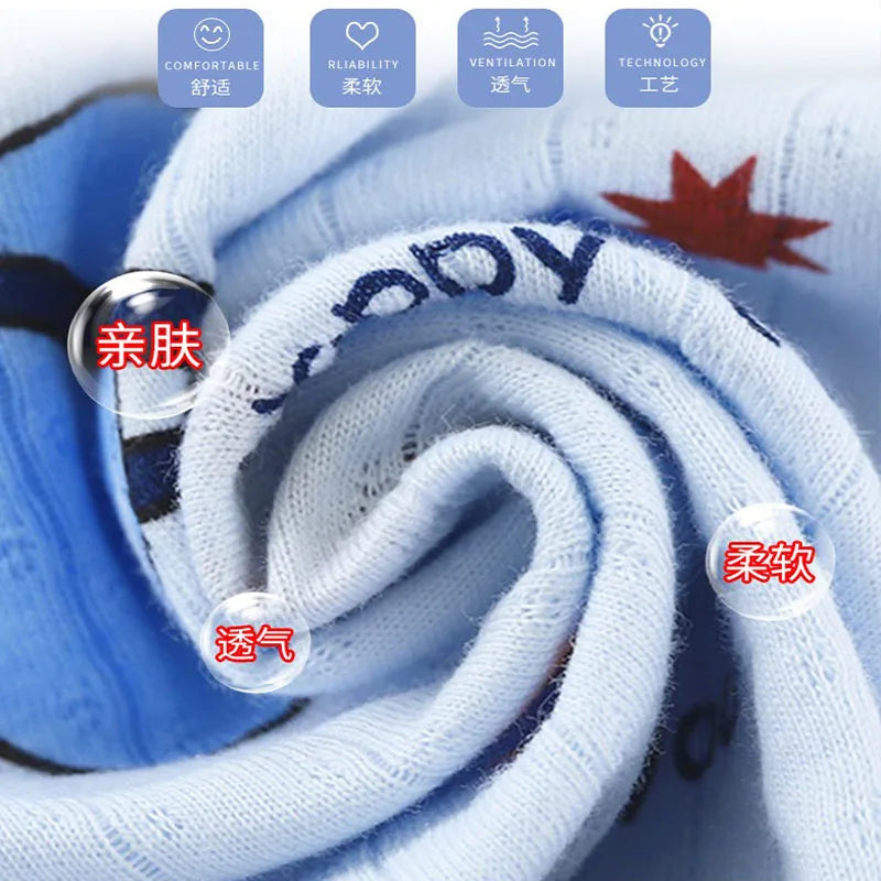 Top+Pants 2-Piece Set Breathable Soft Cotton Pajamas Children Boys