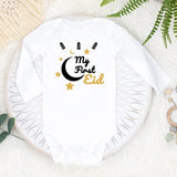 Babys First Eid Bodysuit My First Eid Toddler Outfit Ramadan New Born Long Sleeve Romper Child Boy Girl Ramadan Clothes